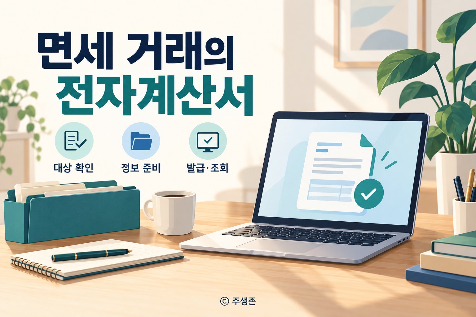 전자계산서 발급을 위한 대상 확인, 정보 준비, 발급·조회 순서를 표현한 안내 이미지